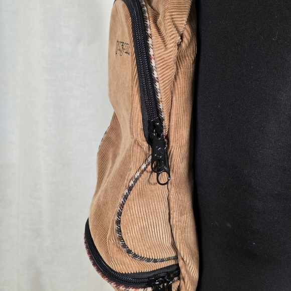 JanSport Corduroy Mini Backpack Sling Bag Caramel Brown NWT main image 5